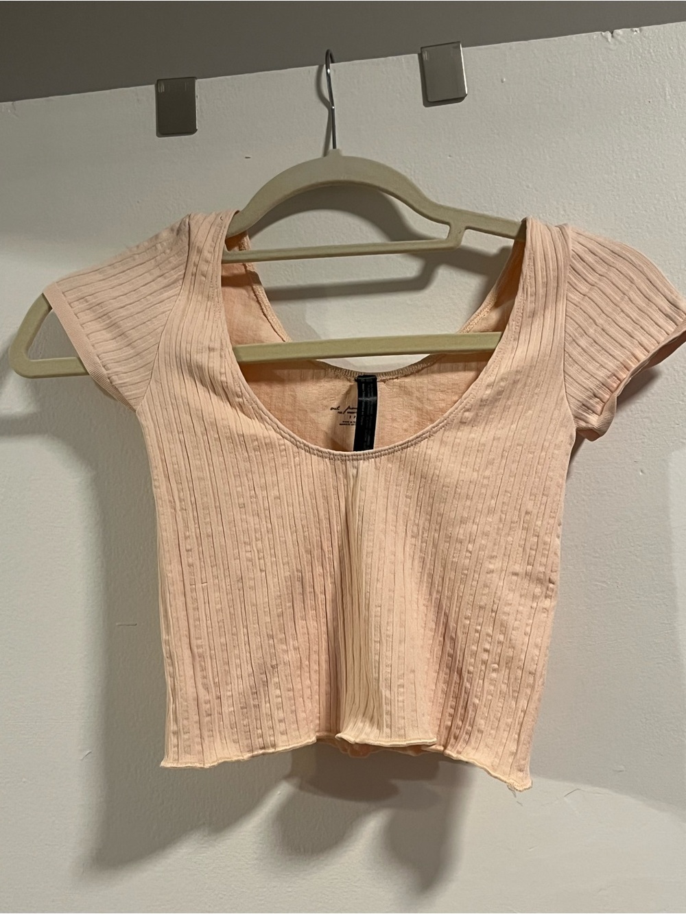 Urban Outfitters Peach Ribbed Scoop Crop Top